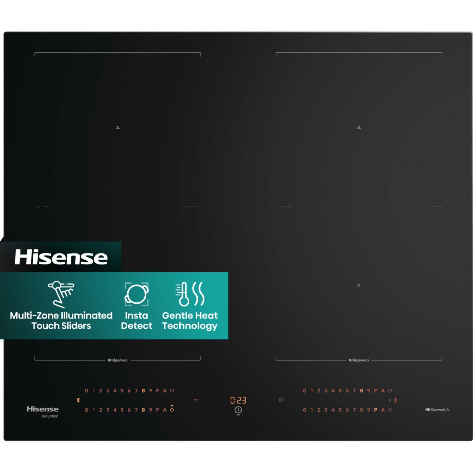 Hisense HI6443BSCWF Hi8 60cm 4 Zone Induction Hob - Black