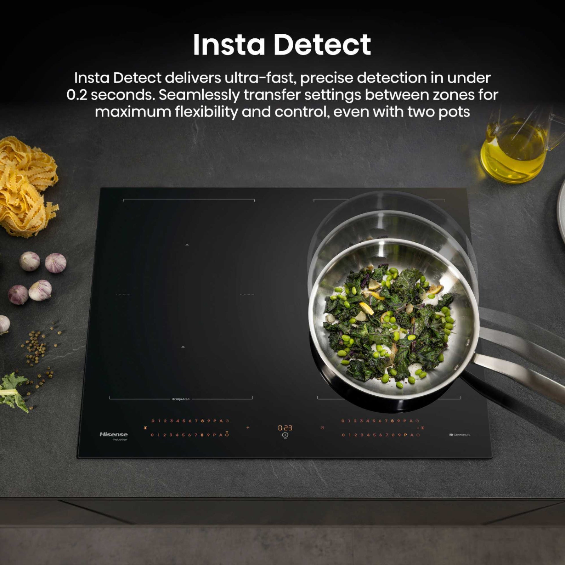 Hisense HI6443BSCWF Hi8 60cm 4 Zone Induction Hob - Black