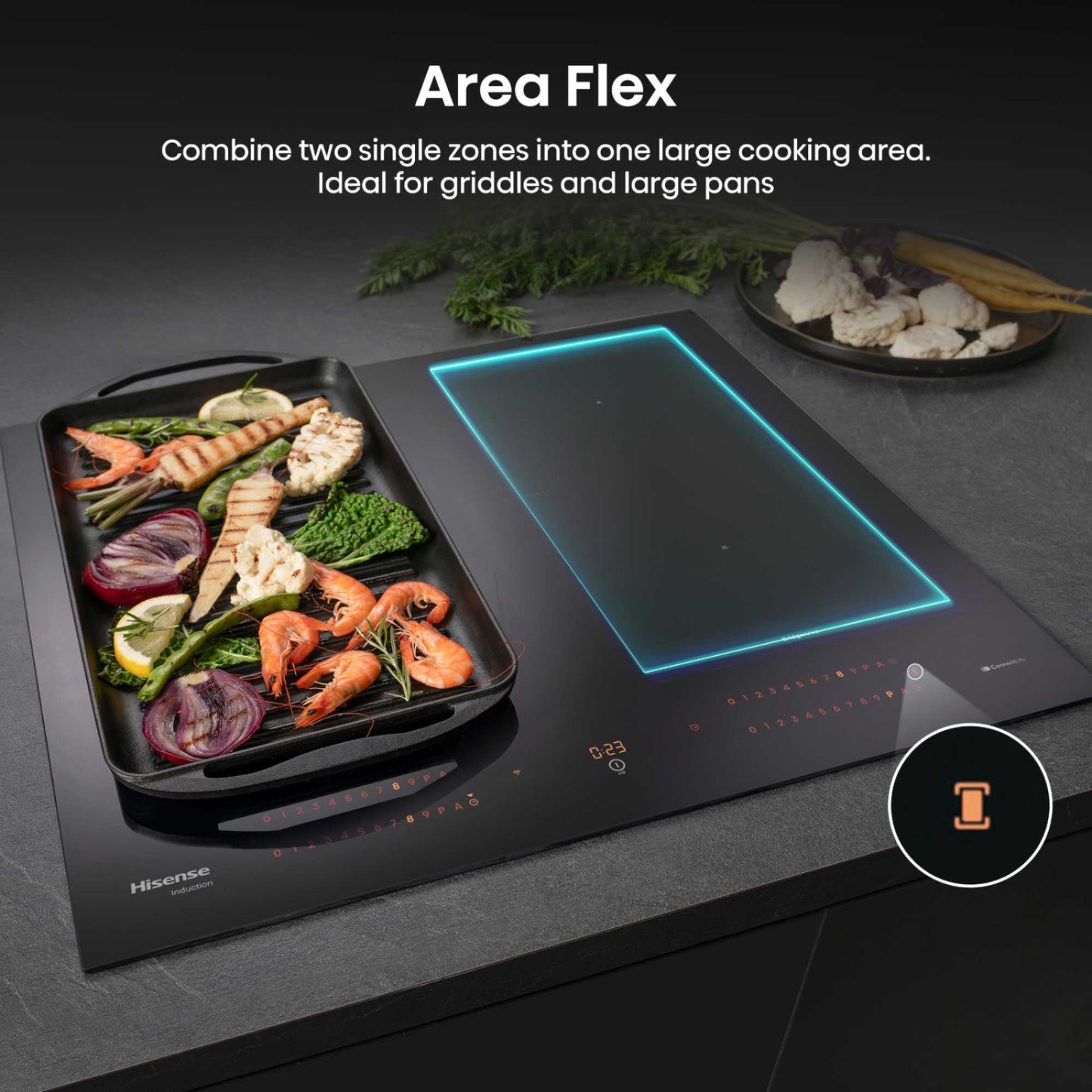 Hisense HI6443BSCWF Hi8 60cm 4 Zone Induction Hob - Black