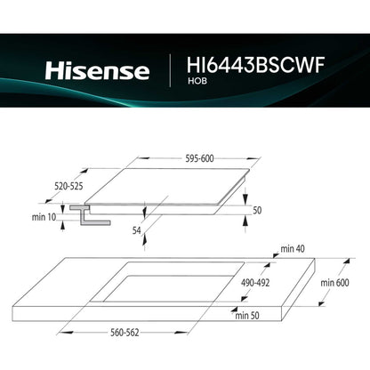 Hisense HI6443BSCWF Hi8 60cm 4 Zone Induction Hob - Black