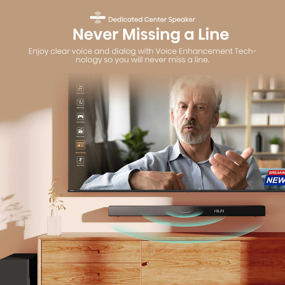 Hisense HS3100 3.1 Channel Soundbar with Wireless Subwoofer