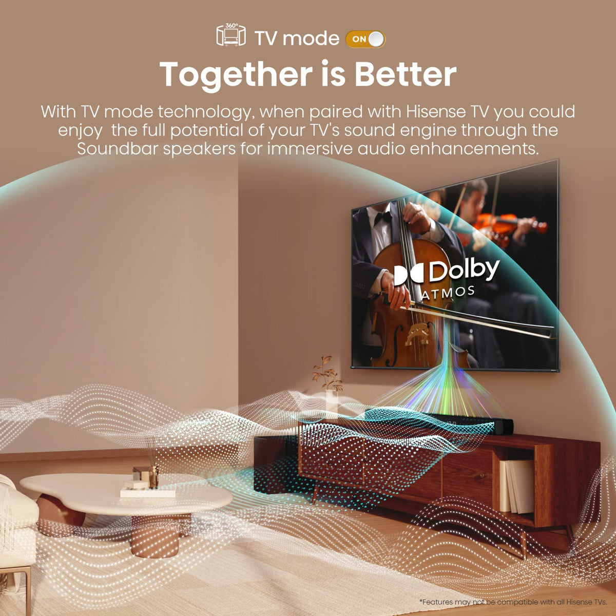 Hisense HS3100 3.1 Channel Soundbar with Wireless Subwoofer
