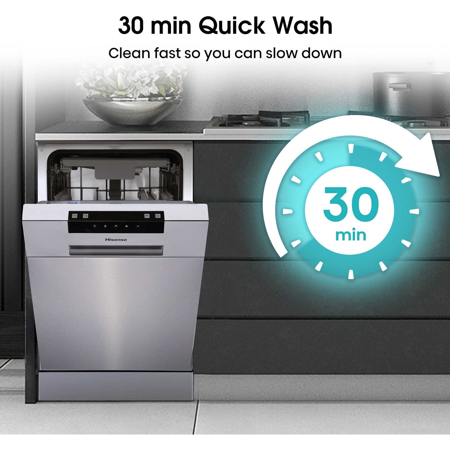 Hisense Hi4 Freestanding Slimline Dishwasher - HS523E15XUK