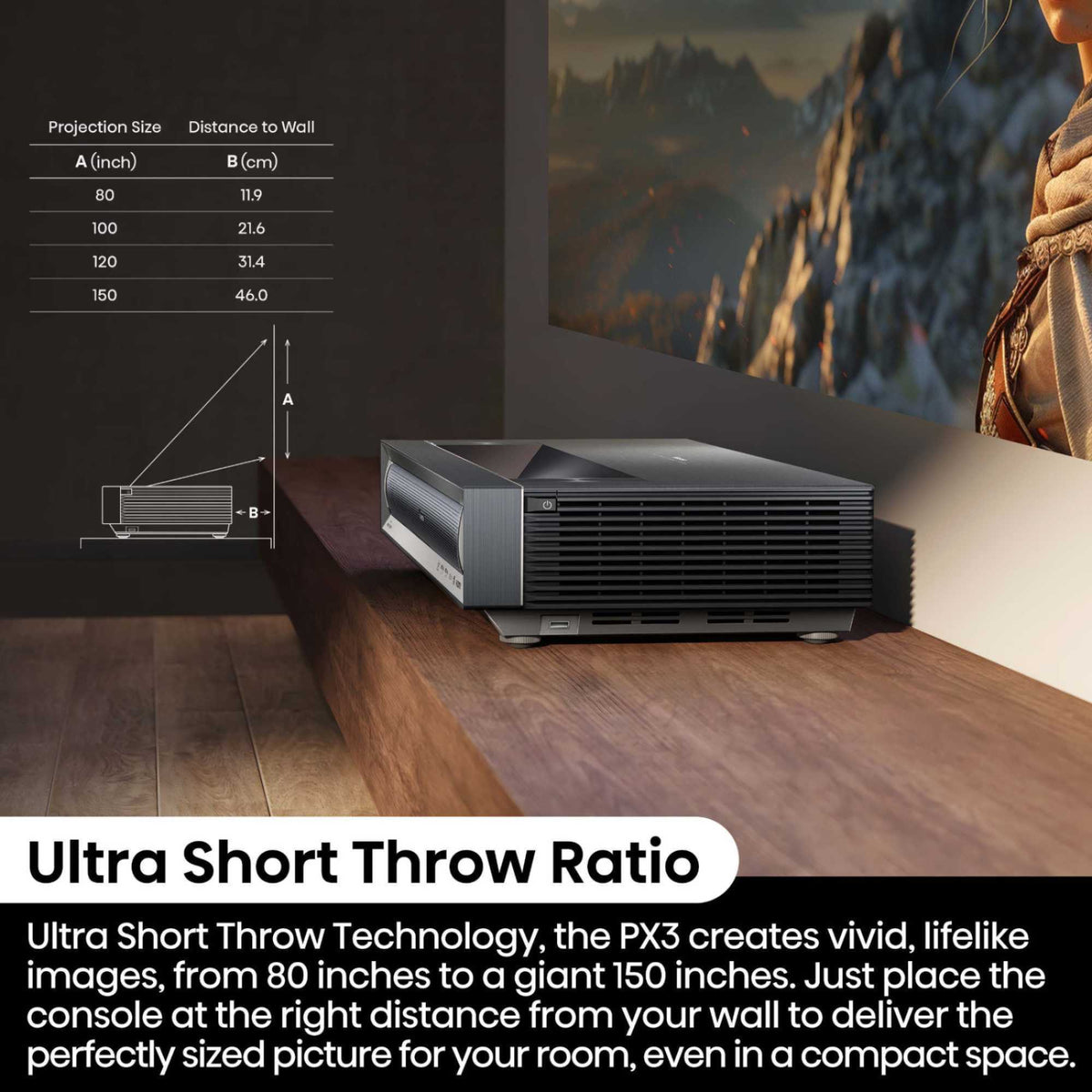 Hisense PX3TUK 4K Smart Laser Cinema Trichroma Laser Projector