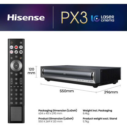 Hisense PX3TUK 4K Smart Laser Cinema Trichroma Laser Projector