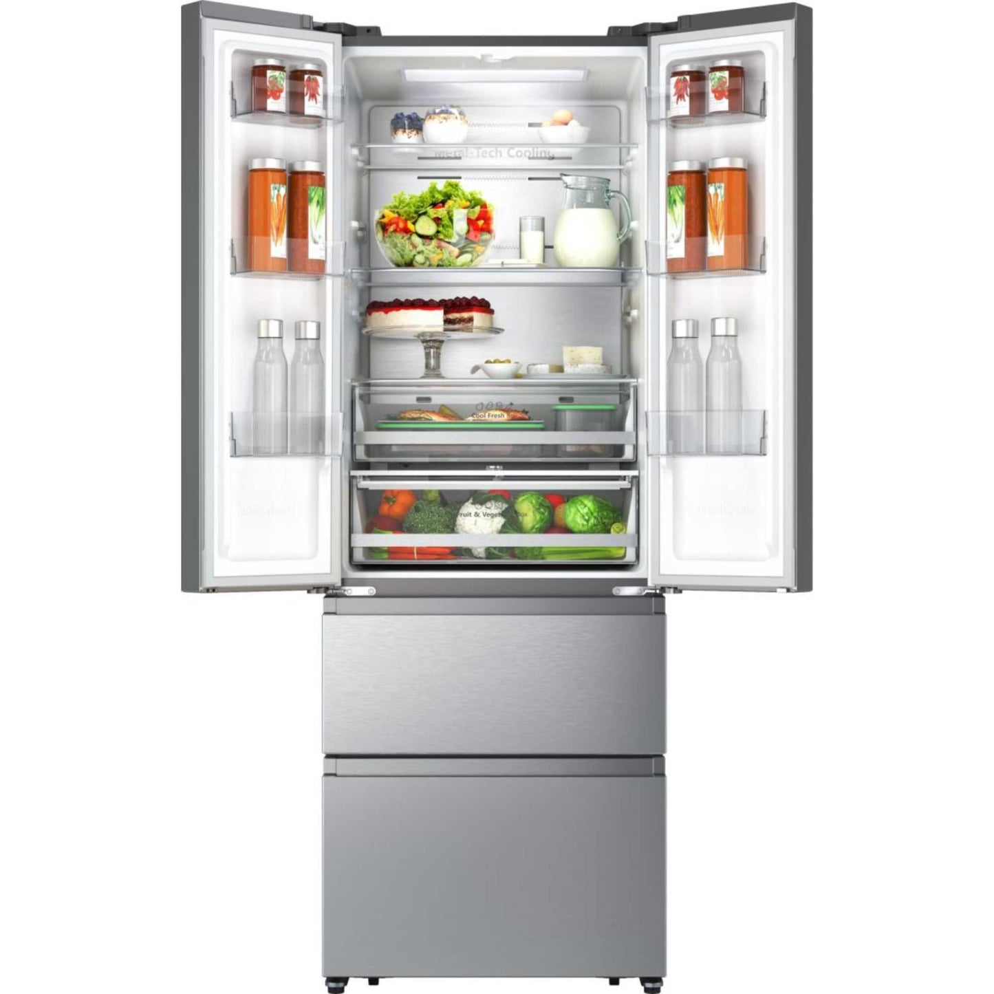 Hisense American Style Fridge Freezer 60/40 Total No Frost - Inox Look - RF632N4AIE1