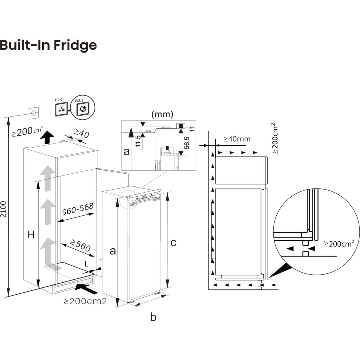 Hisense Built-In Larder Fridge Total No Frost - RL3B303SAWE