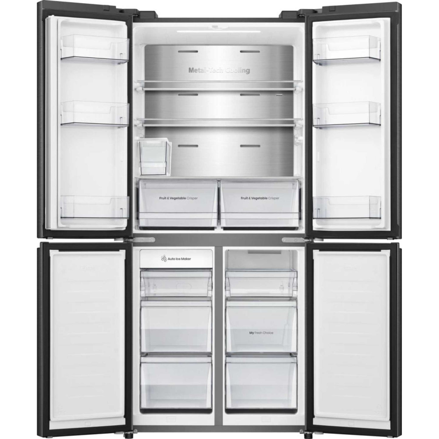 Hisense American Style Fridge Freezer 60/40 Total No Frost - Black - RQ5P470SYFD