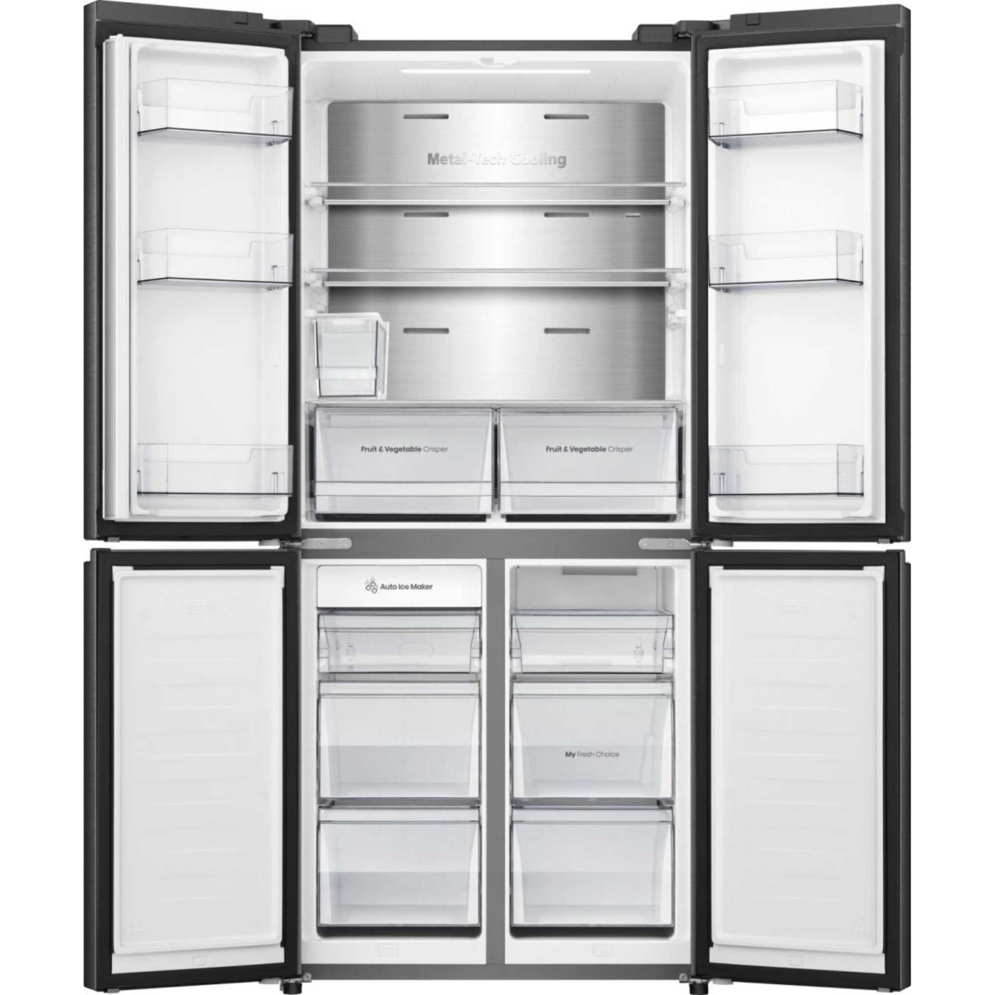 Hisense American Style Fridge Freezer 60/40 Total No Frost - Black - RQ5P470SYFD