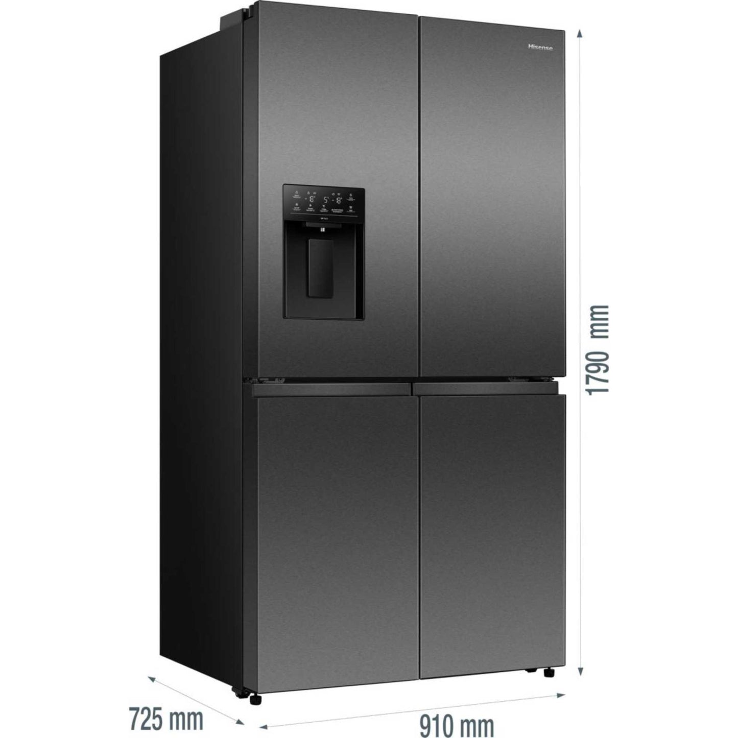 Hisense American Style Fridge Freezer 60/40 Total No Frost - Black - RQ5P640SYKD