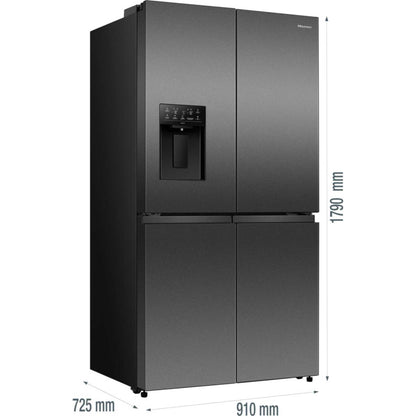 Hisense American Style Fridge Freezer 60/40 Total No Frost - Black - RQ5P640SYKD
