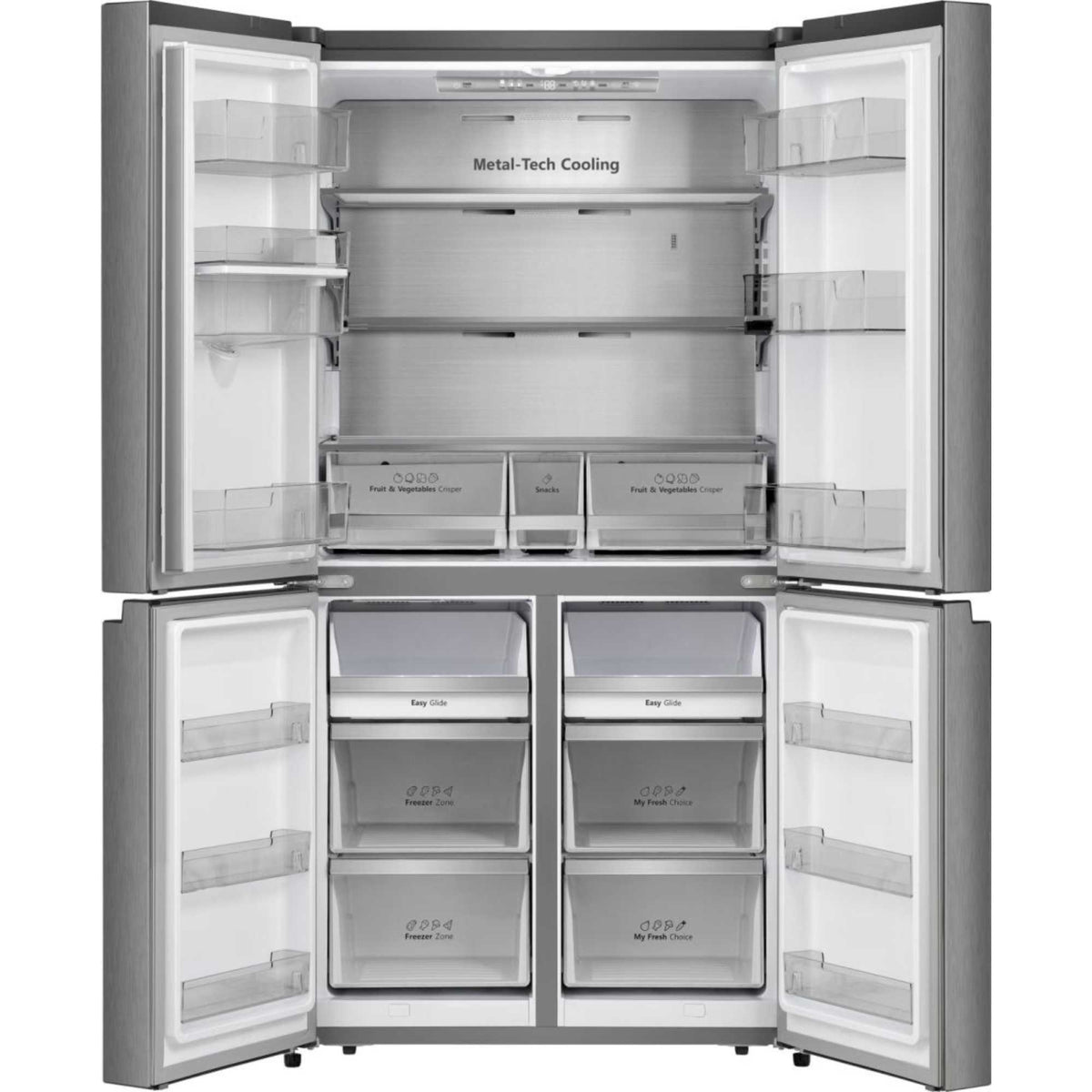 Hisense American Style Fridge Freezer 60/40 Total No Frost - Stainless Steel - RQ758N4SWSE