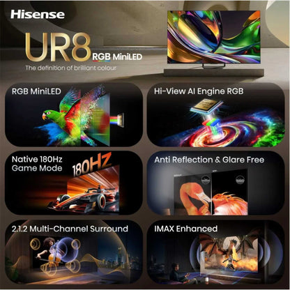 Hisense UR8S 65" 4K RGB Mini LED Smart TV - 65UR8STUK