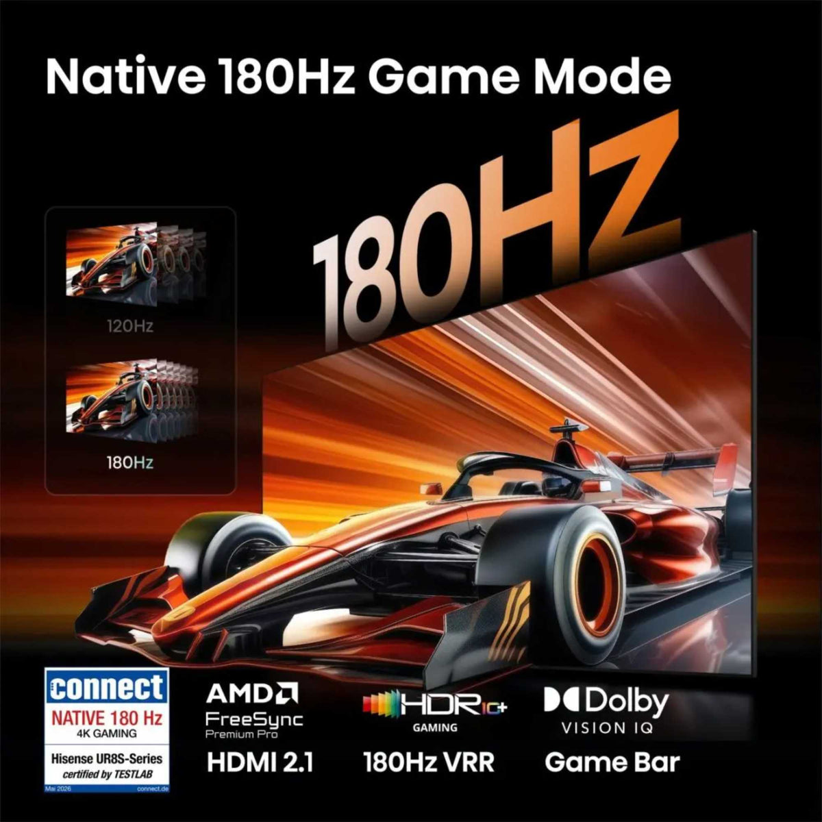 Hisense UR8S 65" 4K RGB Mini LED Smart TV - 65UR8STUK