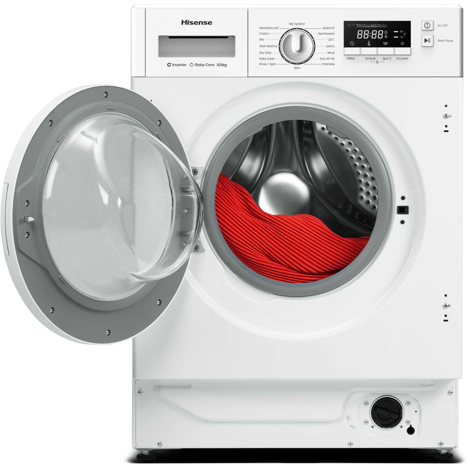 Hisense 8kg Wash 6kg Dry 1400rpm Built-In Washer Dryer - WD3M841BWI