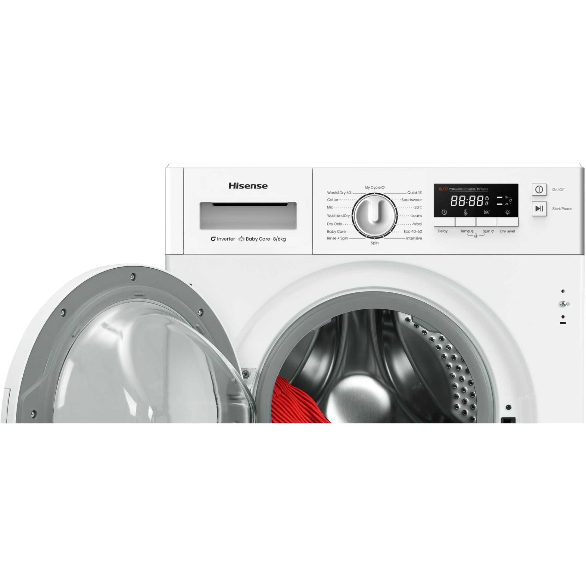 Hisense 8kg Wash 6kg Dry 1400rpm Built-In Washer Dryer - WD3M841BWI