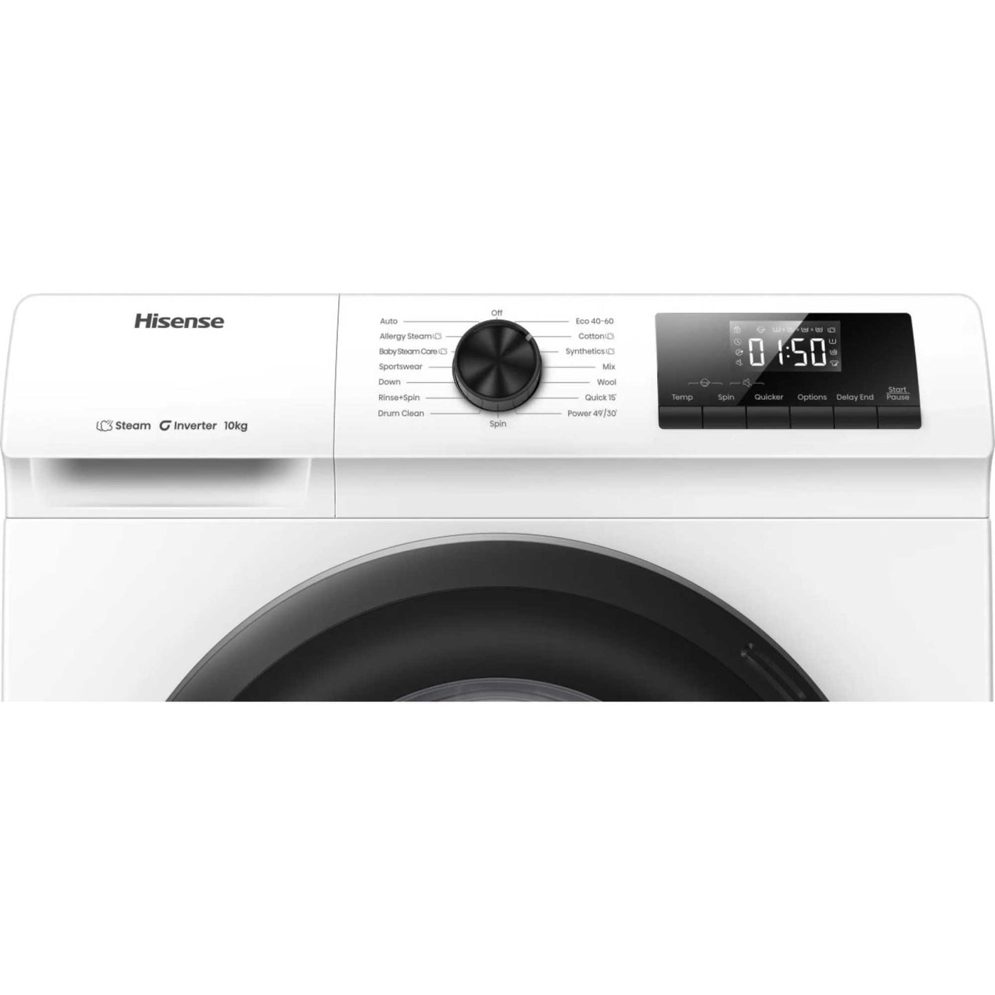 Hisense WF1Q1041BW 10kg 1400 Spin, Steam Washing Machine - White