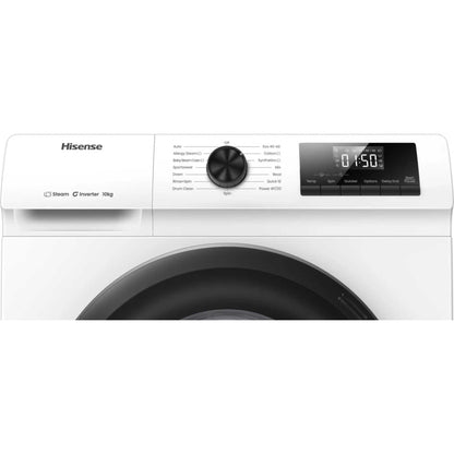 Hisense WF1Q1041BW 10kg 1400 Spin, Steam Washing Machine - White