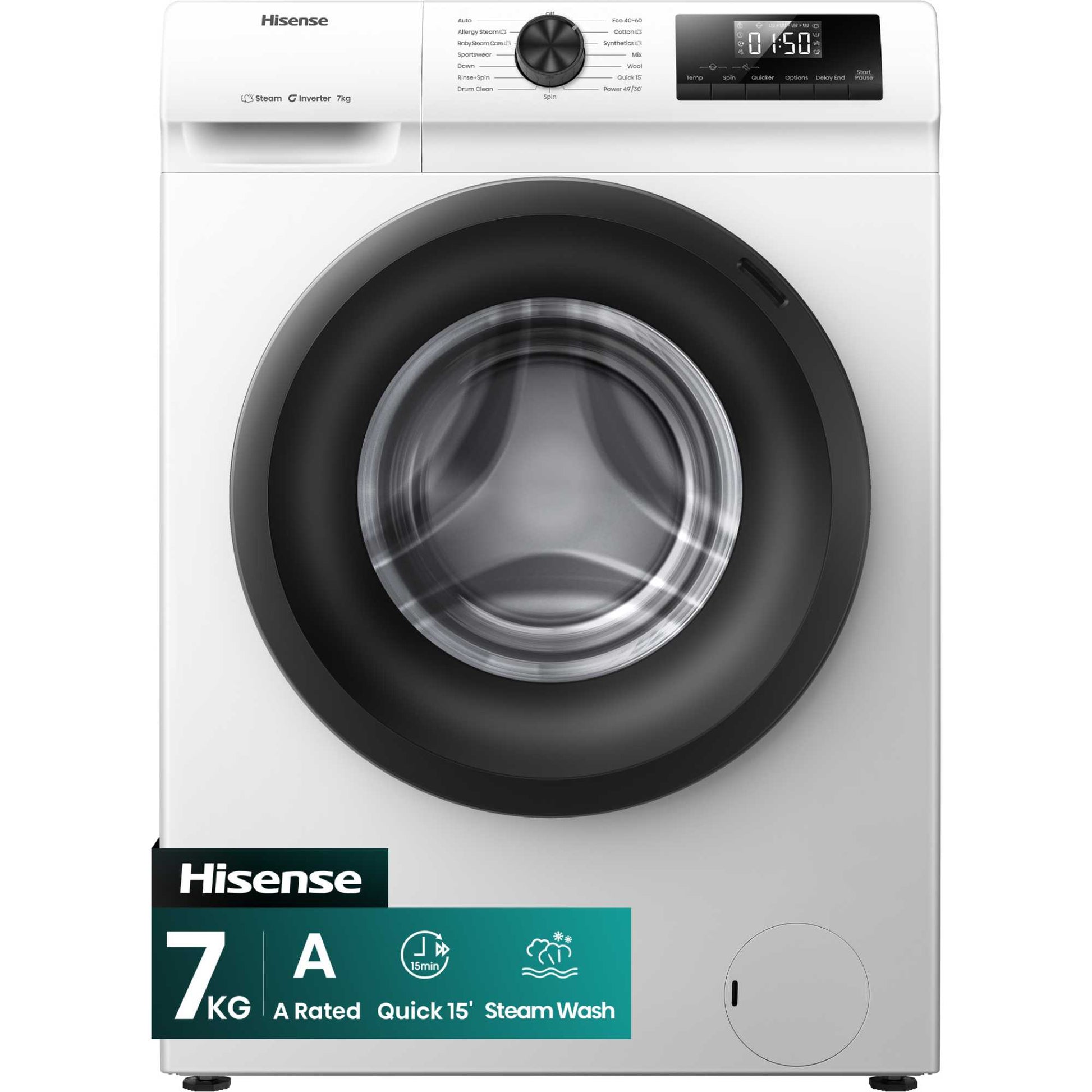 Hisense 7kg 1200rpm Washing Machine - WF1Q7021BW