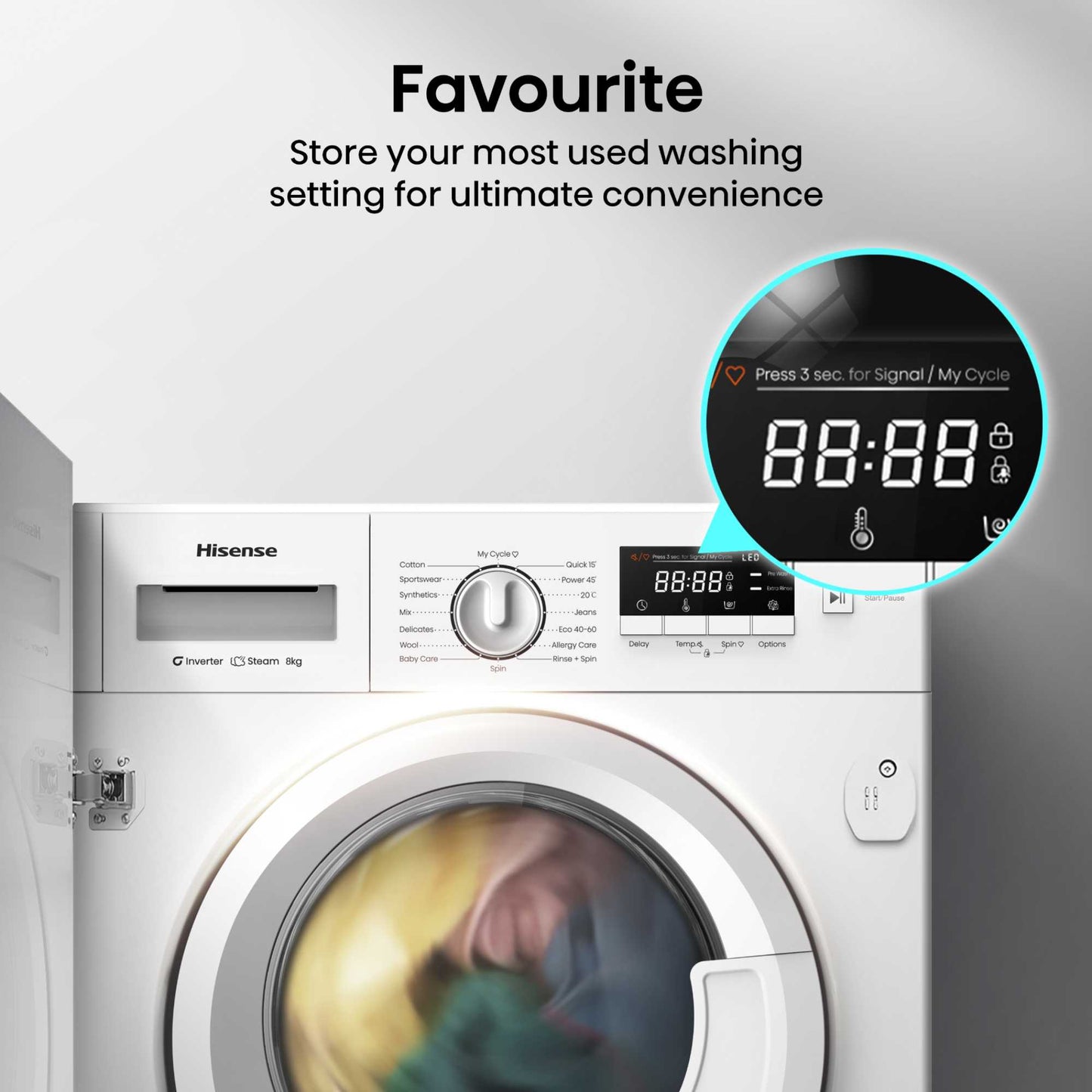 Hisense WF3M841BWI 8kg 1400rpm Built-in Washing Machine