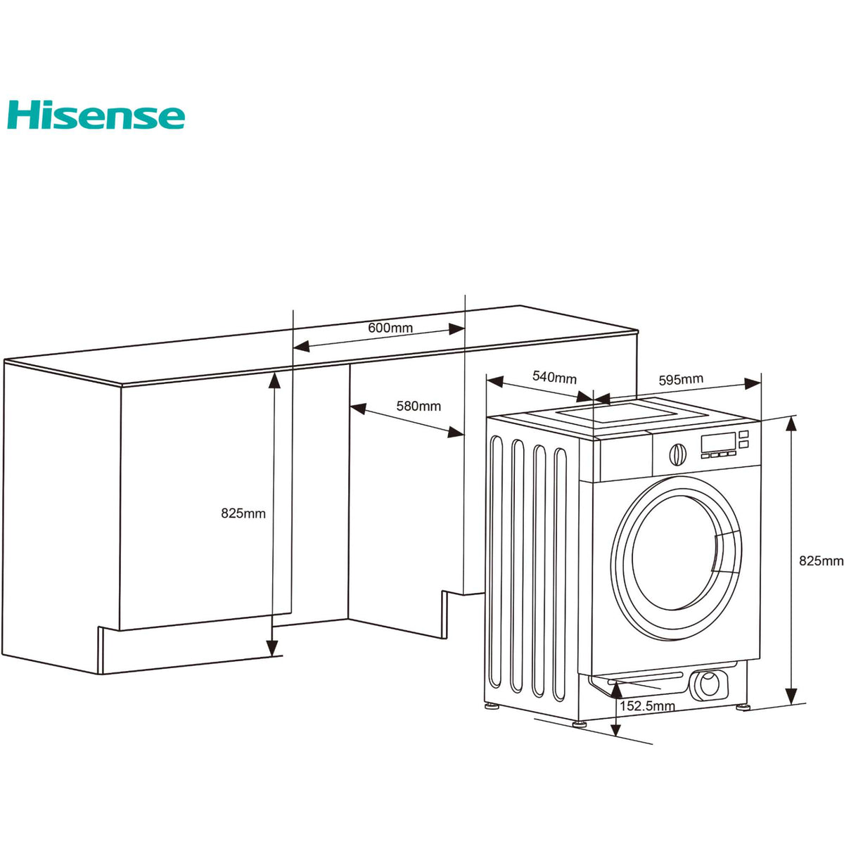 Hisense WF3M841BWI 8kg 1400rpm Built-in Washing Machine