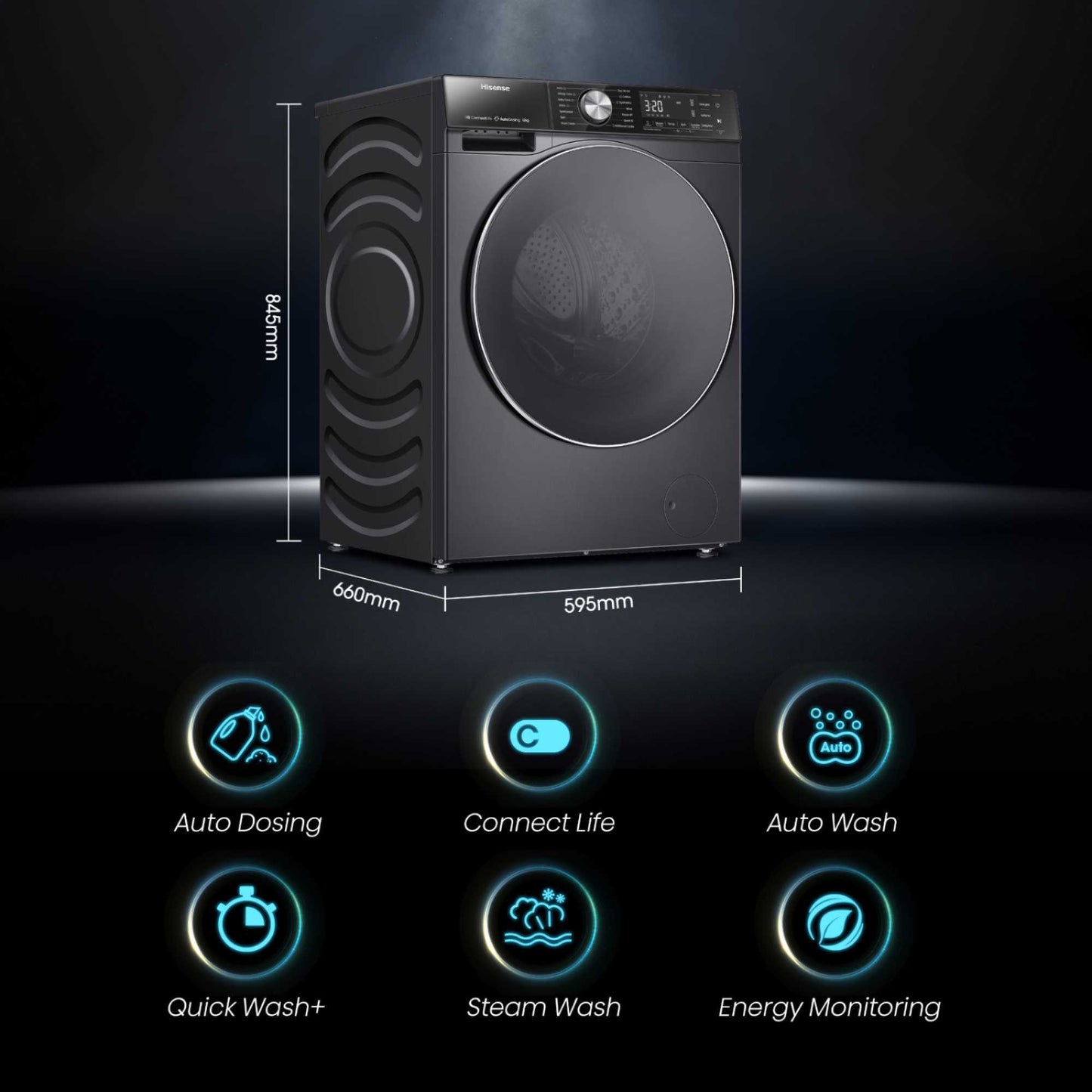 Hisense 5S Series 12kg 1400rpm Washing Machine - WF5S1245BB