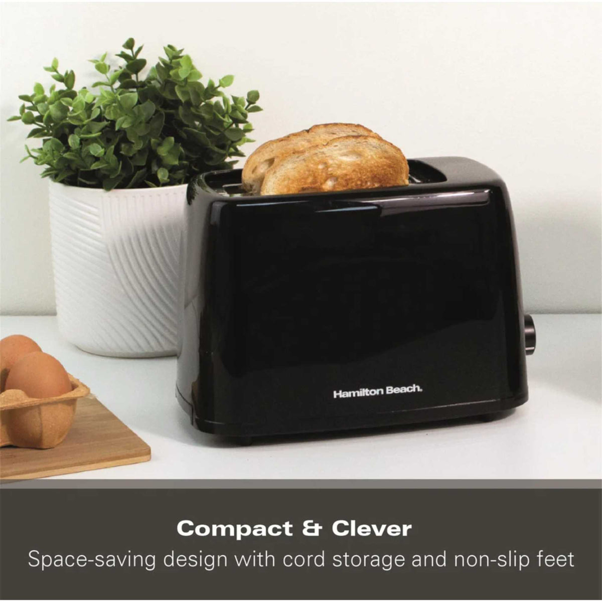 Hamilton Beach HB1116B Essential 2 Slice Toaster - Black