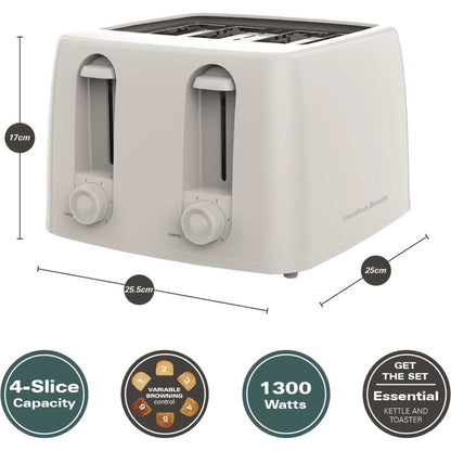 Hamilton Beach HB4T5032W 1300W Essential Toaster 4 Slice - White