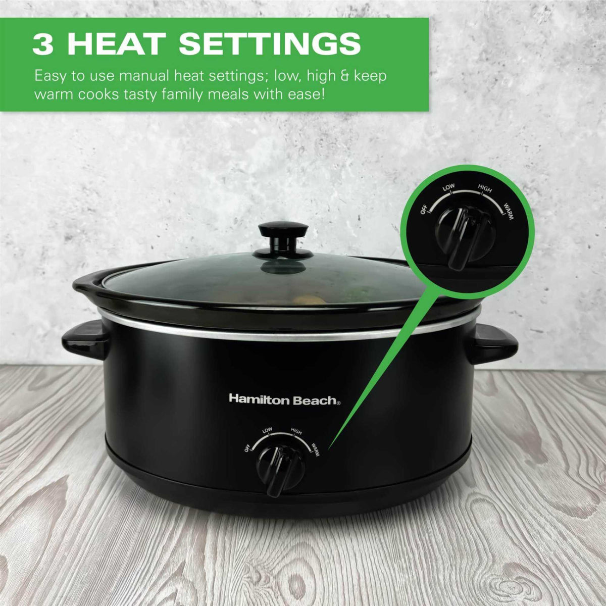 Hamilton Beach HBSC070B The Family Favourite 6.5L Slow Cooker - Black