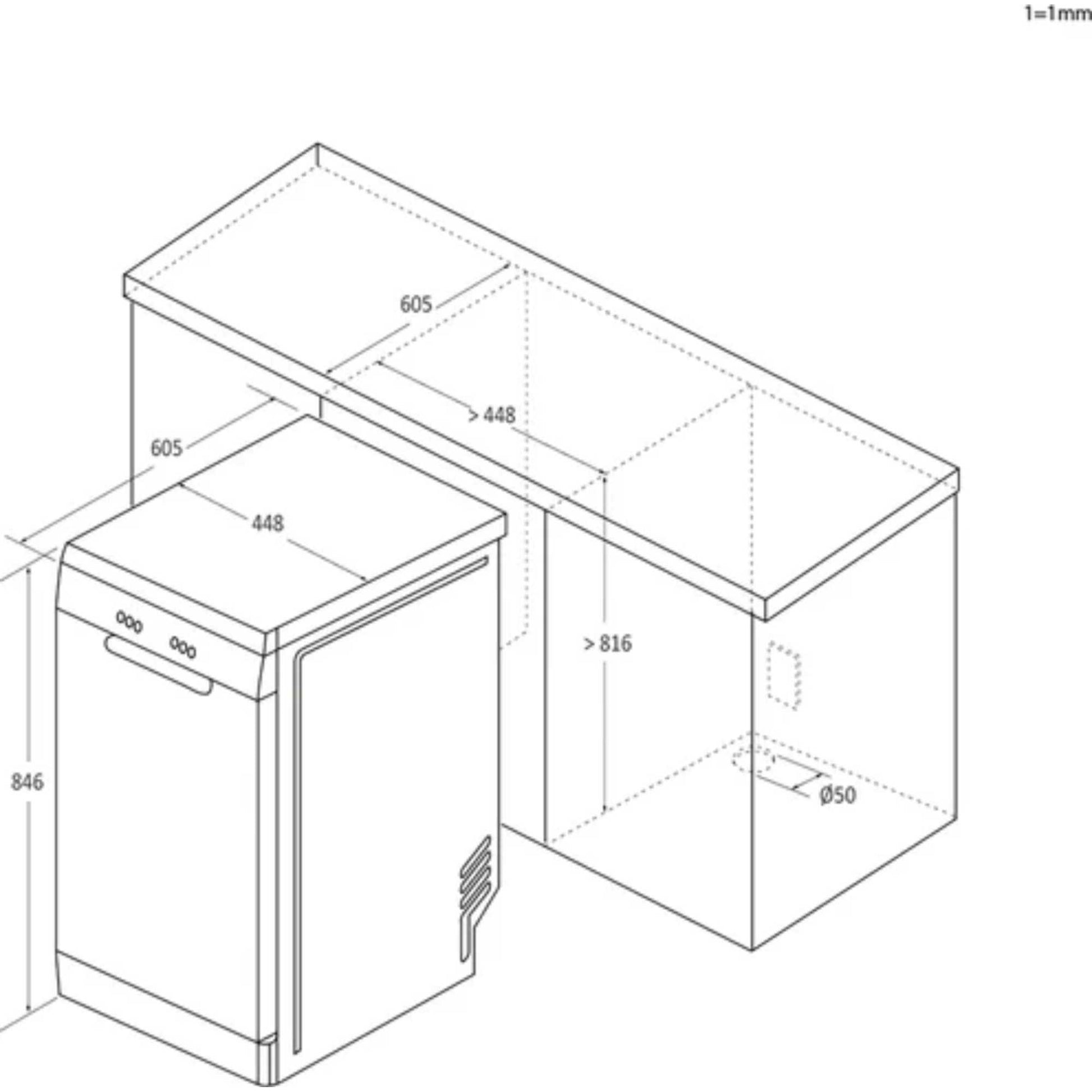 Hoover H-Dish 500 Freestanding Slimline Dishwasher - HDPH 2D1049W-80