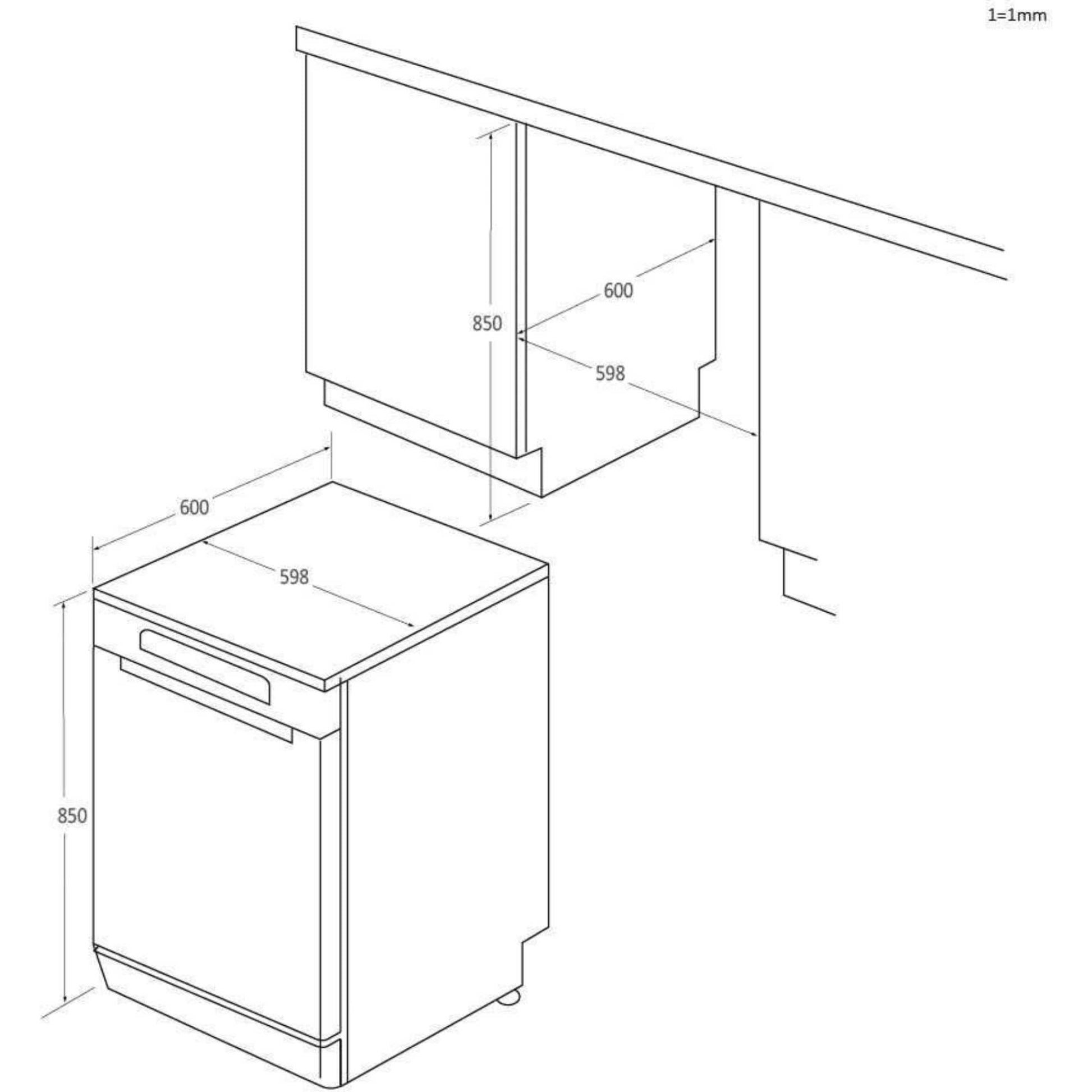Hoover H-DISH 300 Lite Freestanding Full-Sized Dishwasher - HFP 4C7E0W-80