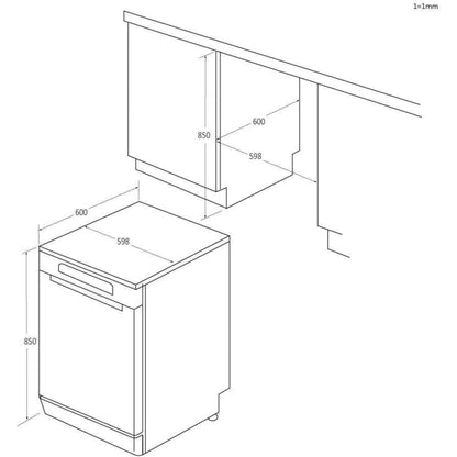 Hoover H-DISH 300 Lite Freestanding Full-Sized Dishwasher - HFP 4C7E0W-80