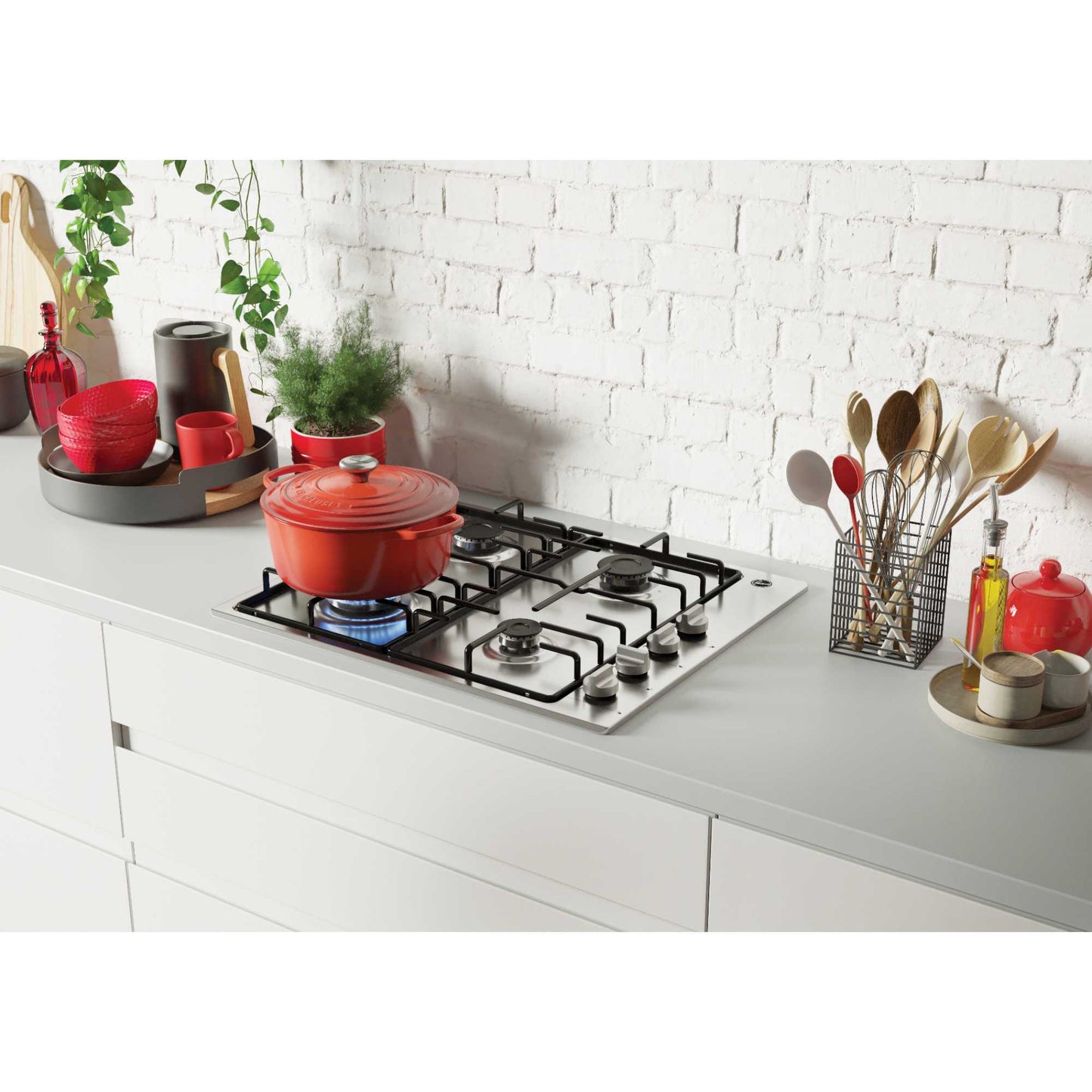 Hoover H-Hob 300 Gas HHW6LK3X 60cm 4 Gas Burner Hob - Stainless Steel