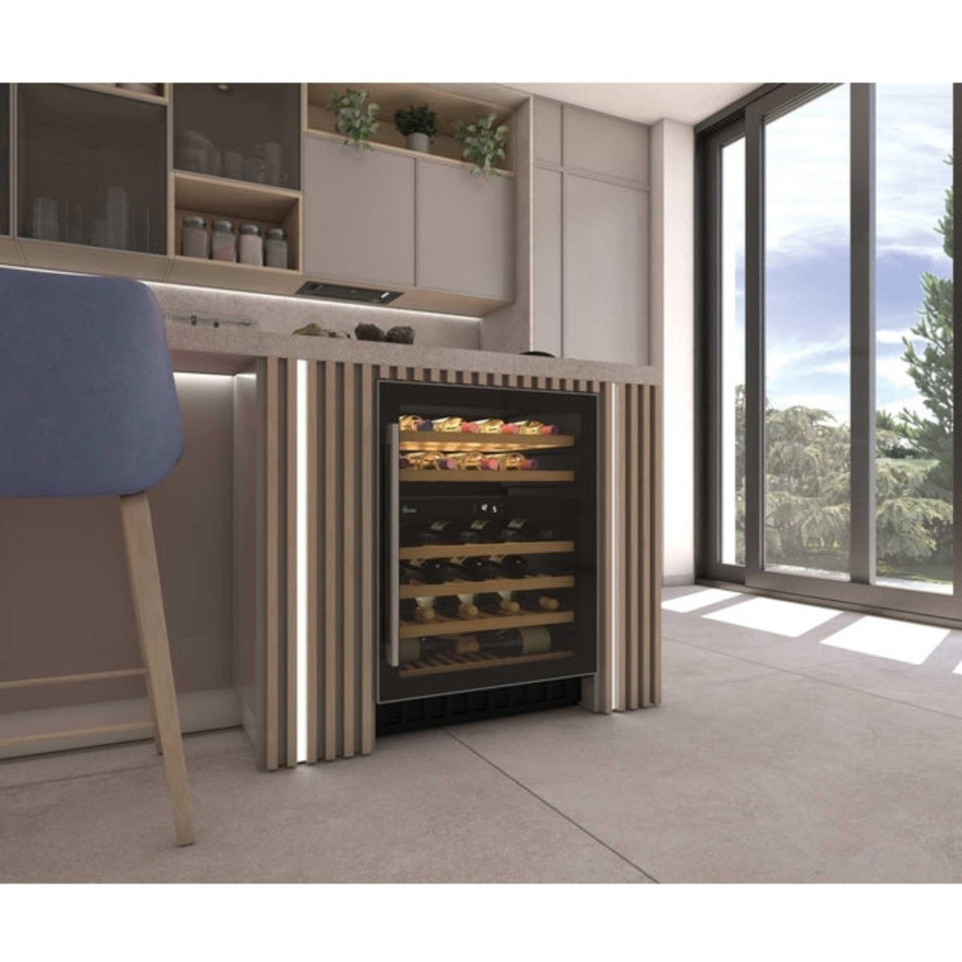 Hoover H-Wine 700 Undercounter 46 Bottles Wine Cooler - Black - HWCB 60 UK/N