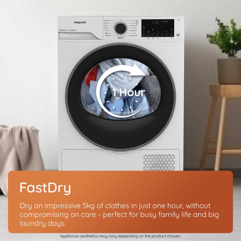 Hotpoint Fabric Care 9kg Heat Pump Tumble Dryer - C HD 94M WBS UK