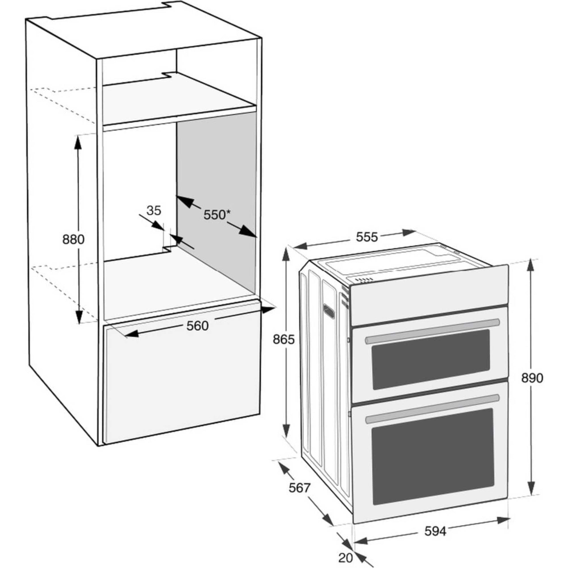 Hotpoint DIH 10D IX Built-In Double Oven - Stainless Steel