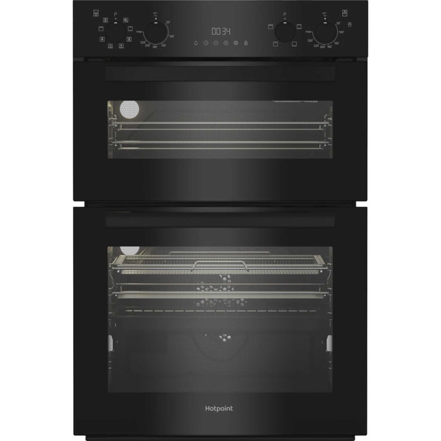 Hotpoint DIH 82G1A B 89cm Built-In Double Fan Oven - Black
