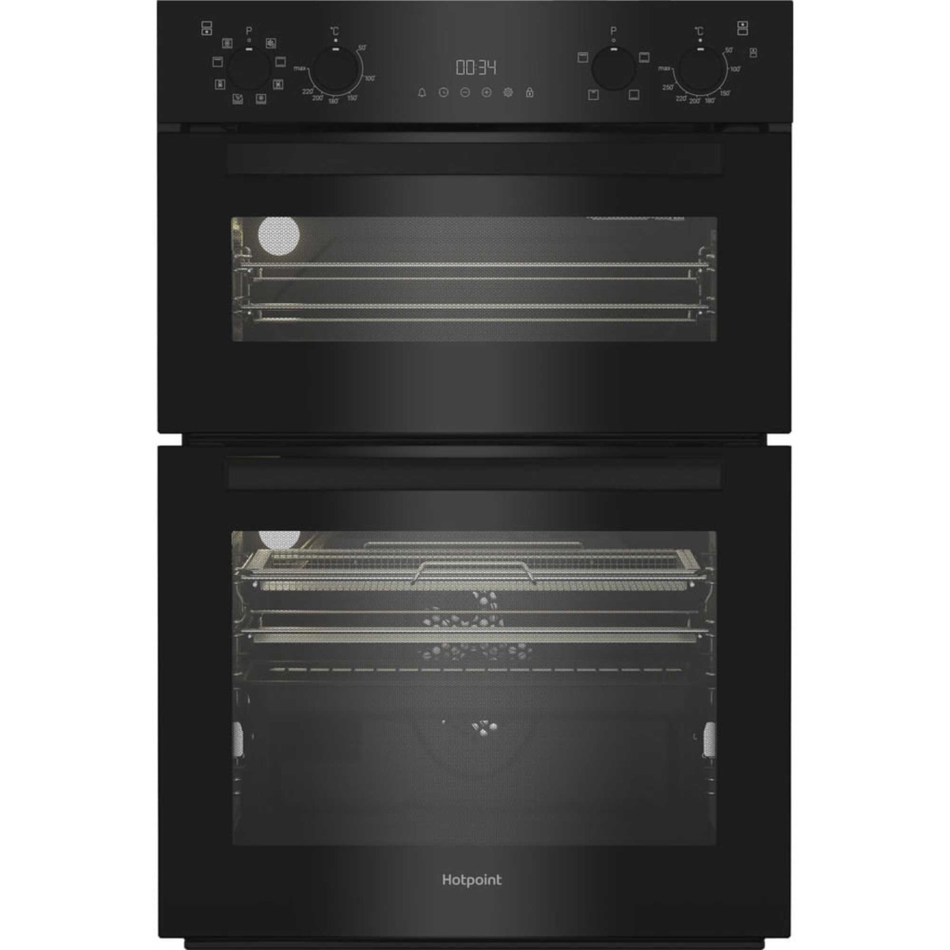 Hotpoint DIH 82G1A B 89cm Built-In Double Fan Oven - Black