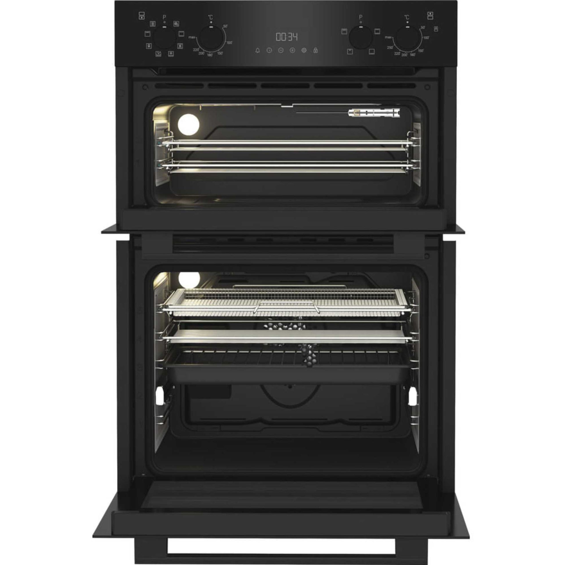 Hotpoint DIH 82G1A B 89cm Built-In Double Fan Oven - Black