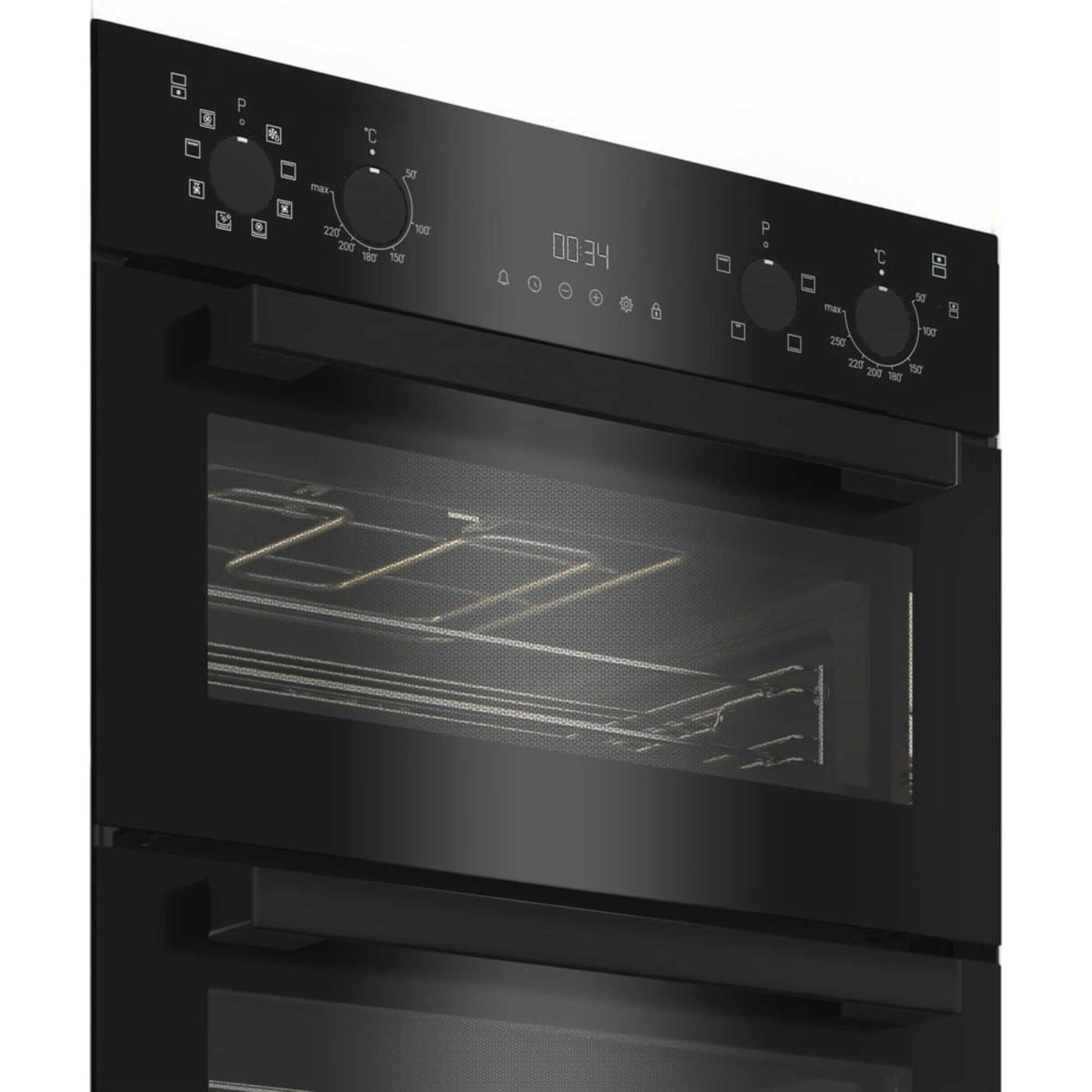 Hotpoint DIH 82G1A B 89cm Built-In Double Fan Oven - Black