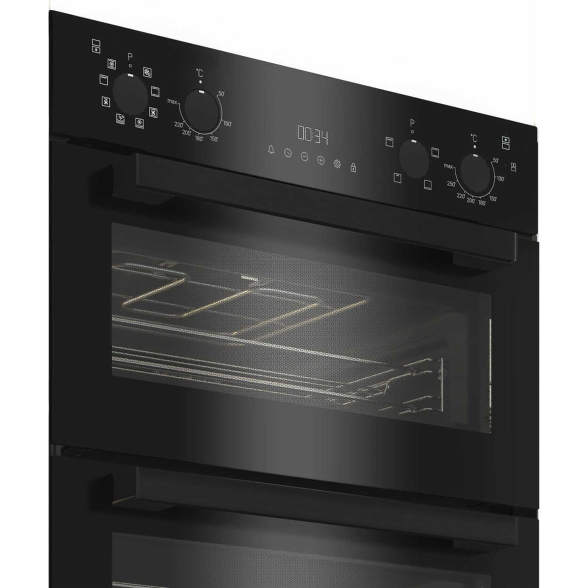 Hotpoint DIH 82G1A B 89cm Built-In Double Fan Oven - Black