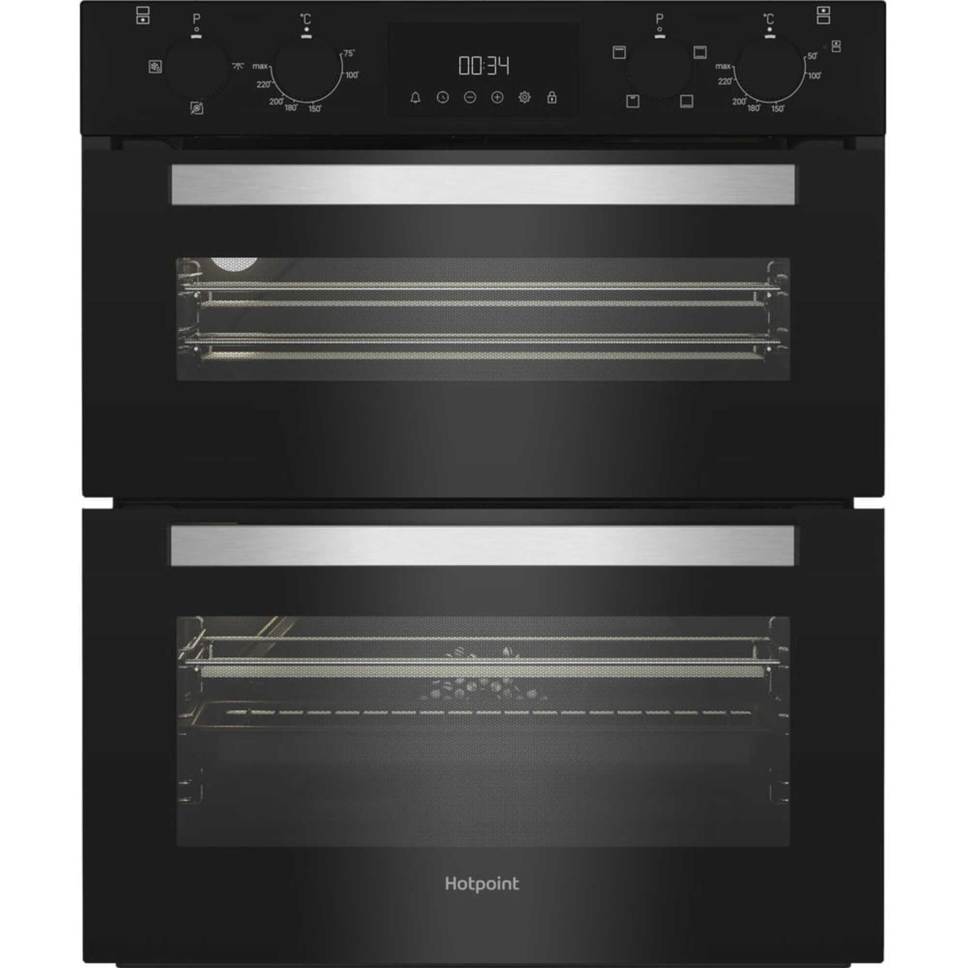Hotpoint DUH 10D B Built-Under Electric Fan Double Oven - Black