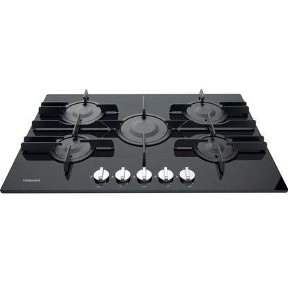 Hotpoint FTGHG 751 D/H(BK) 75cm 5 Burner Gas Hob - Black