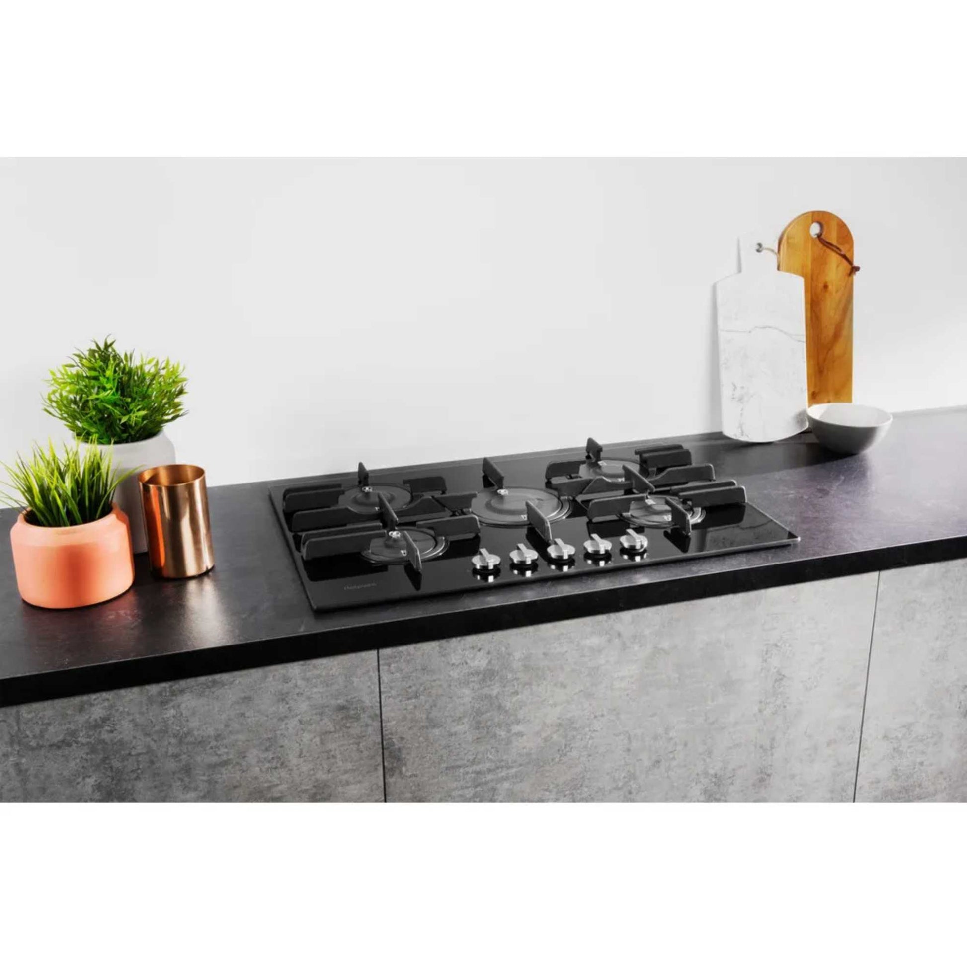 Hotpoint FTGHG 751 D/H(BK) 75cm 5 Burner Gas Hob - Black