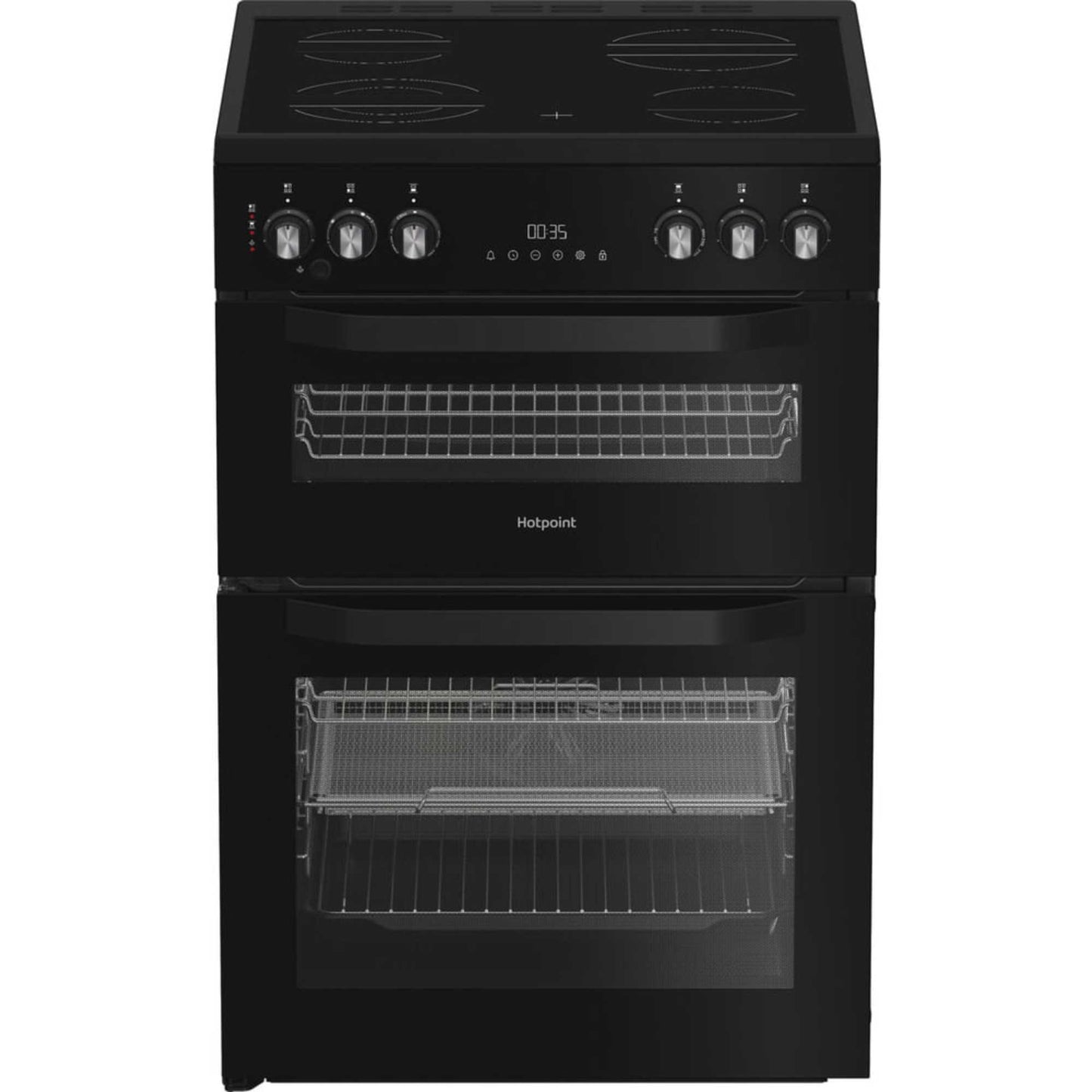 Hotpoint 60cm Electric Double Oven Cooker - HDE6VDCASB1