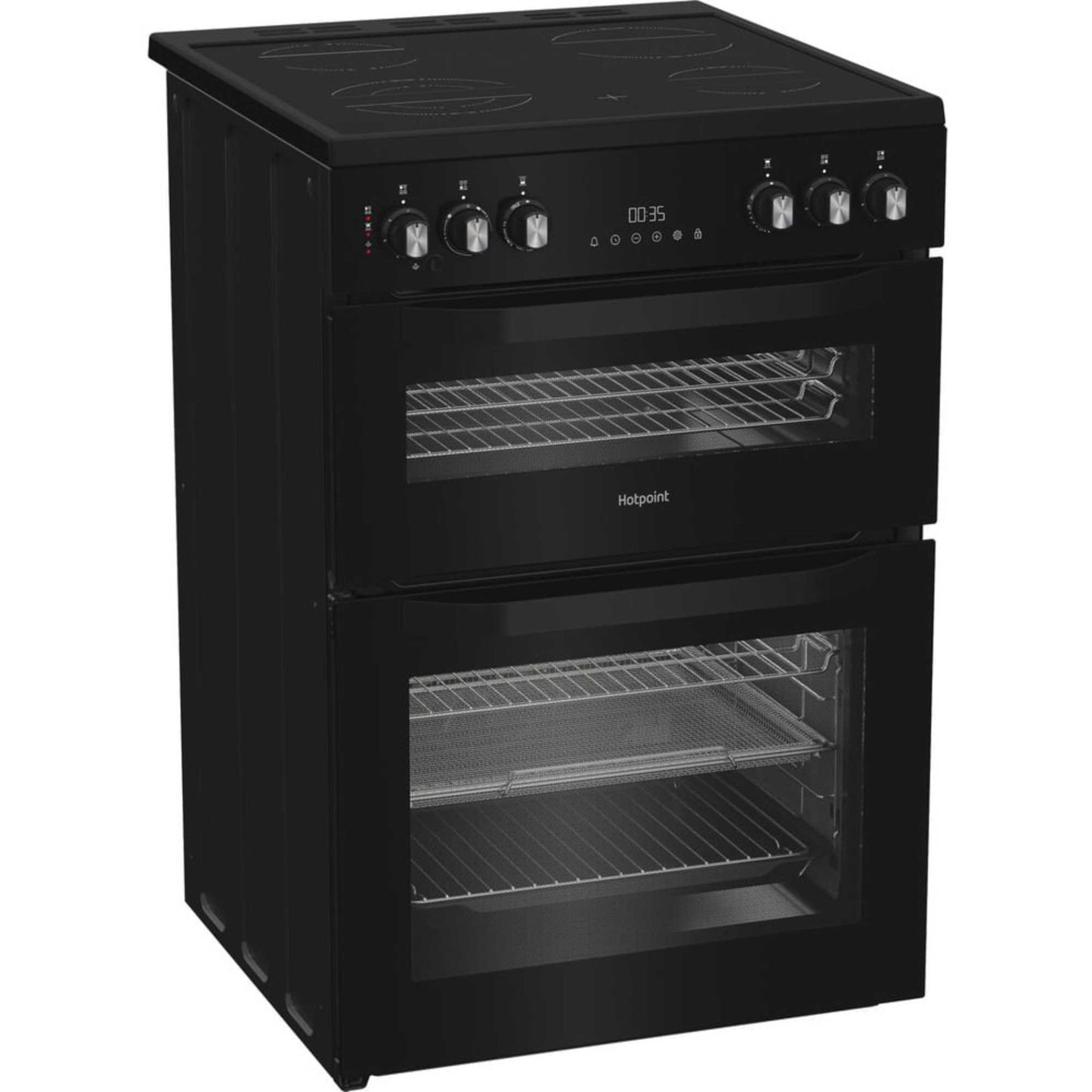 Hotpoint 60cm Electric Double Oven Cooker - HDE6VDCASB1