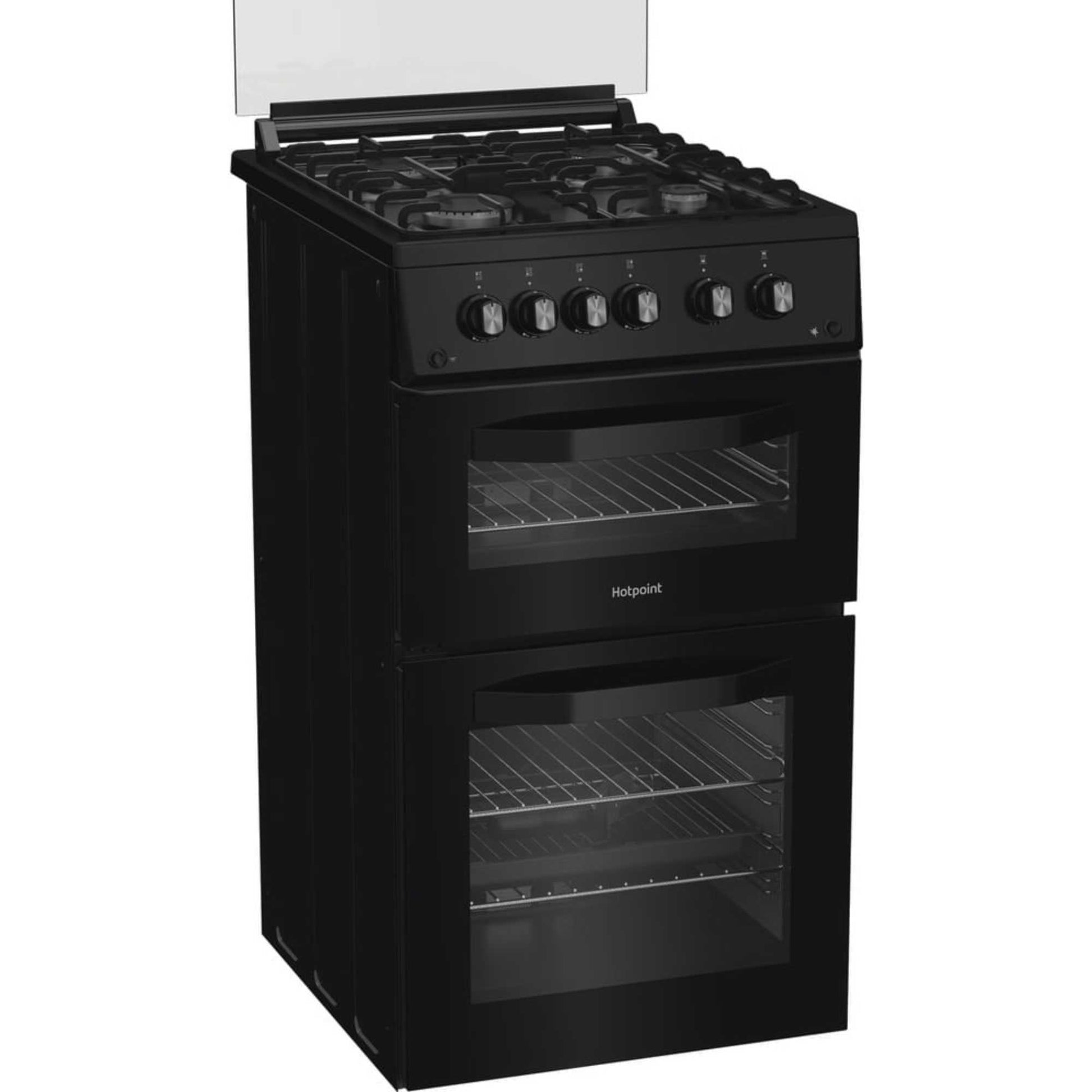 Hotpoint 50cm Gas Double Oven Cooker - HDG5GCB