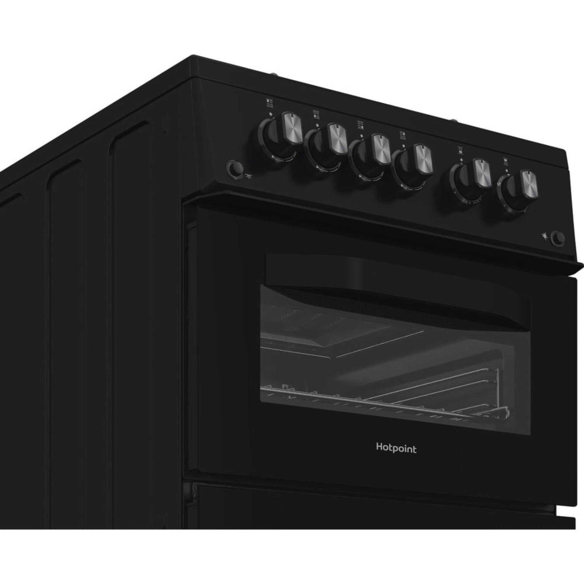 Hotpoint 50cm Gas Double Oven Cooker - HDG5GCB