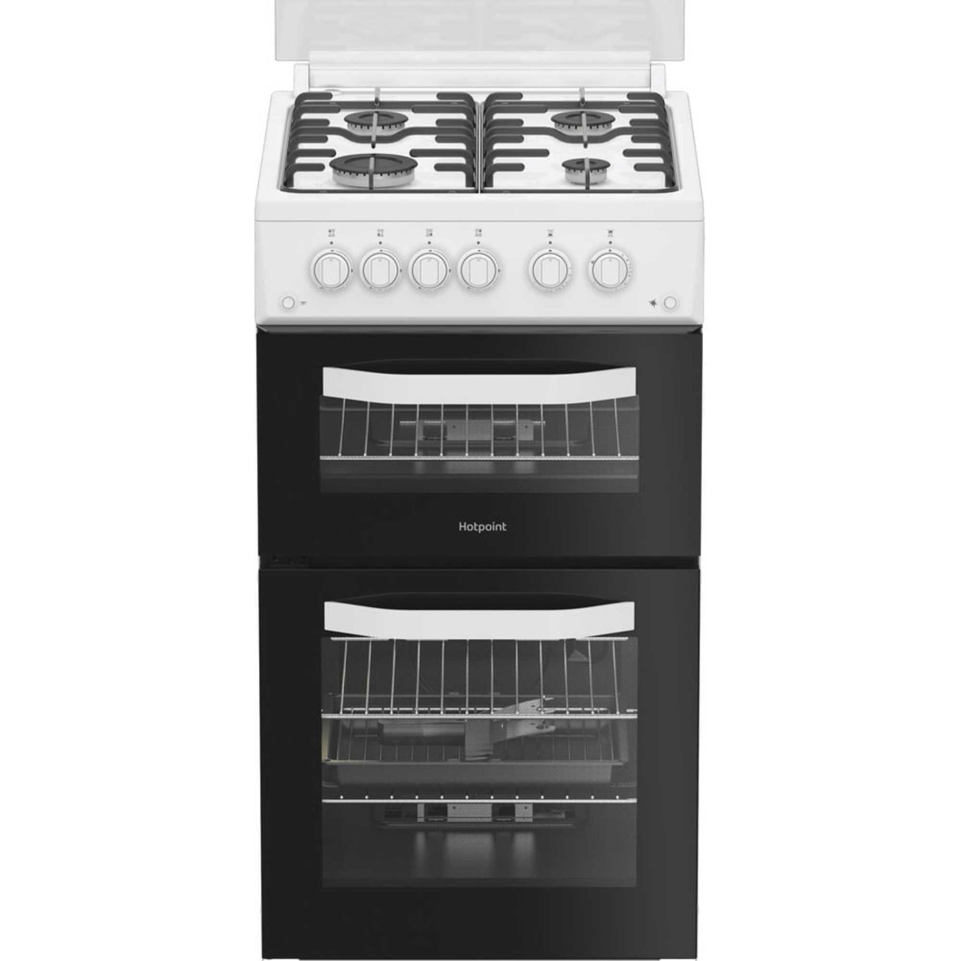 Hotpoint 50cm Gas Double Oven Cooker - HDG5GCW