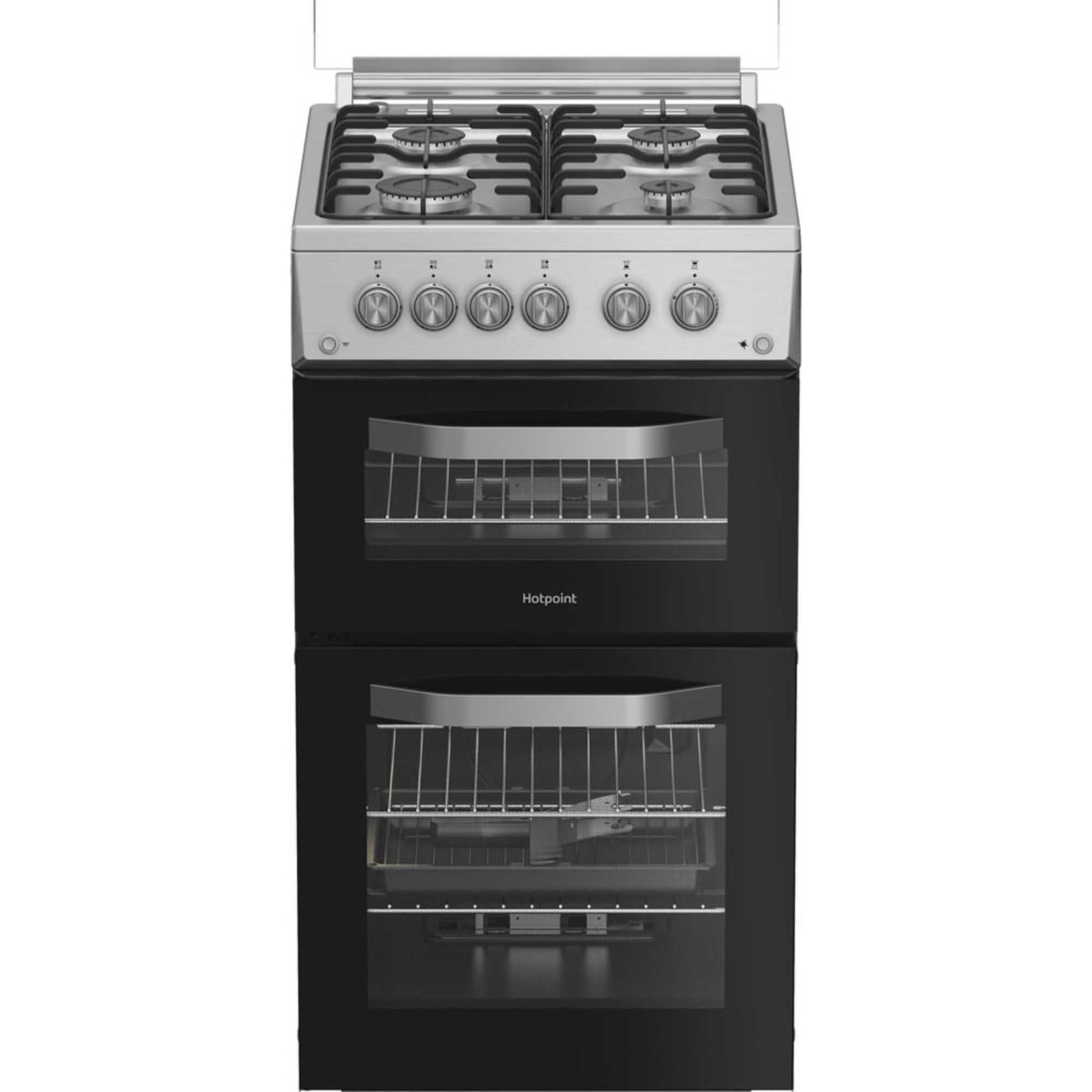 Hotpoint 50cm Gas Double Oven Cooker - HDG5GCX